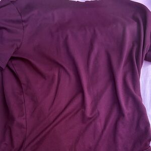 Chic Burgundy Short Sleeve Women's Top